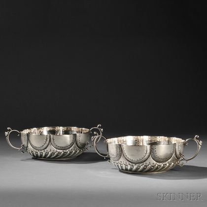 Pair of George II Sterling Silver Bowls