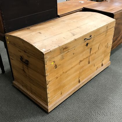 Irish Pine Bookcase, Nightstand, Bureau, and Dome-top Trunk. Estimate $300-500