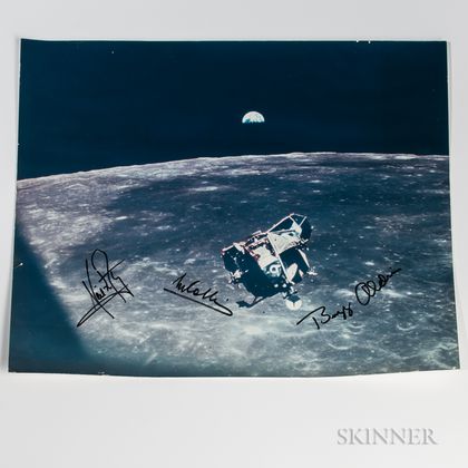 Apollo 11, Eagle's Return to Dock with Columbia, Large-format Photograph Signed by Armstrong, Aldrin, and Collins, July 21, 1969.