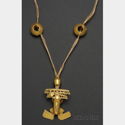 Pre-Columbian Gold Frog Pendant