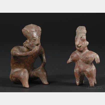 Two Western Mexico Pre-Columbian Pottery Figures