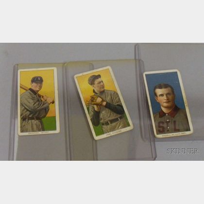 Three 1909-1911 T206 Sweet Caporal Cigarettes Baseball Cards