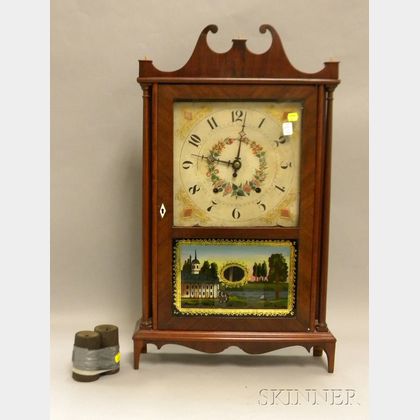 Mahogany Pillar and Scroll Clock by Eli Terry and Sons