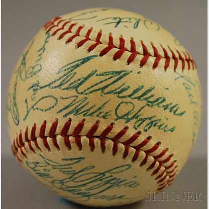 Sold at auction 1955 Boston Red Sox Autographed Baseball Auction