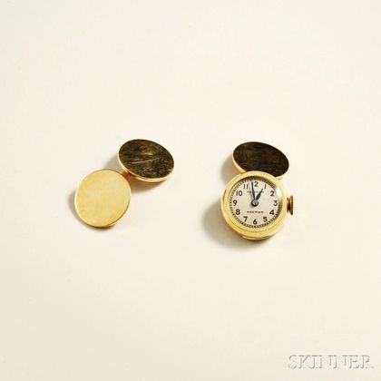 Pair of 14kt Gold Cuff Links