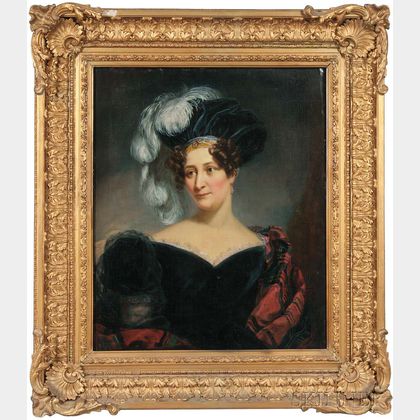 Philip Augustus Gaugain (British, fl. 1783-1847) Portrait of Harriett Webb Lucas