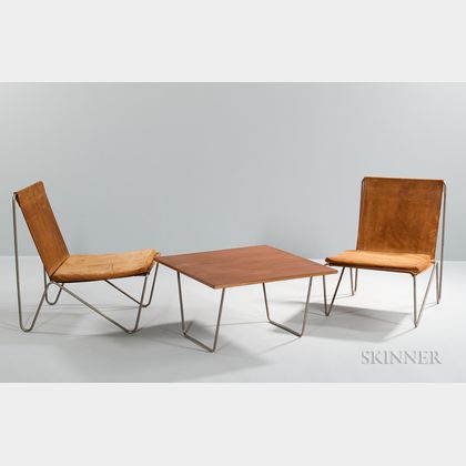 Verner Panton Bachelor Chairs and a Table for Fritz Hansen 