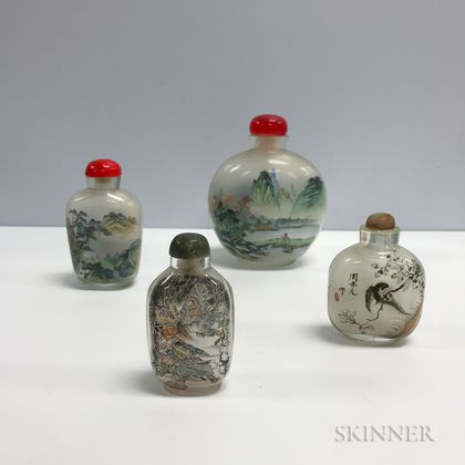 Four Inside-painted Snuff Bottles