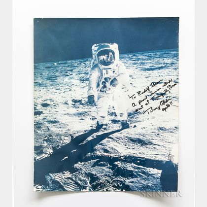 Apollo 11, Buzz Aldrin at Tranquility Base, July 11, 1969, Large-Format Photograph Signed by Aldrin.