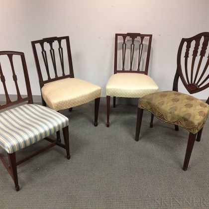 Four Federal Mahogany Chairs. Estimate $20-200