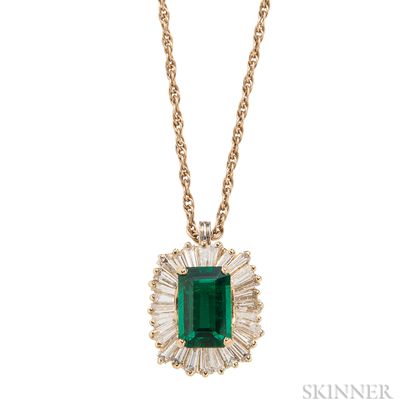 18kt Gold, Emerald, and Diamond Pendant/Ring