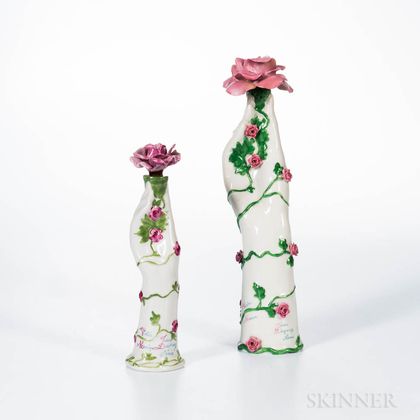 Two Jean Desprez "Votre Main" Sevres Porcelain Perfumes