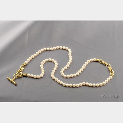 18kt Gold and Cultured Pearl Necklace, Judith Ripka