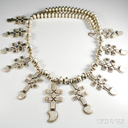 Contemporary Silver Cross Necklace