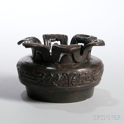 Archaic-style Bronze Censer/Vase Cover