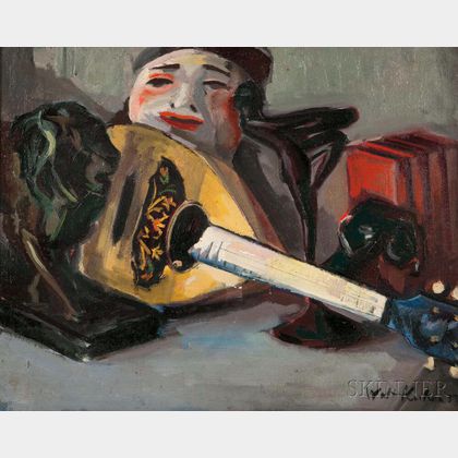 Walt Kuhn (American, 1877-1949) Tabletop Still Life with Mandolin
