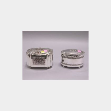 Two Sterling Silver Footed Boxes. 
