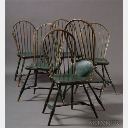 Set of Six Windsor Bow-back Side Chairs
