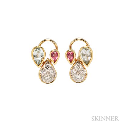 18kt Gold and Diamond Earrings