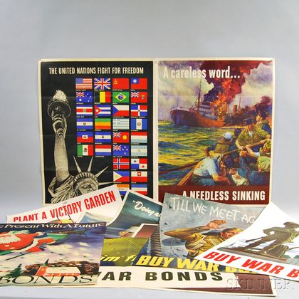 Nineteen WWII War Bond Posters