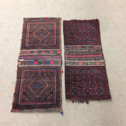 Two Pairs of Complete Baluch Saddlebags, 