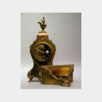 Louis XVI Style Ormolu Mounted Paint Decorated Mantel Clock
