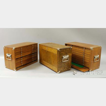 Three Nine-drawer Specimen Boxes