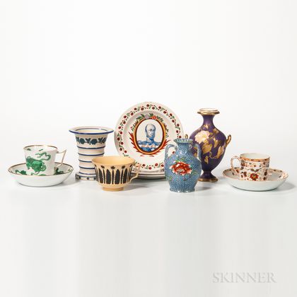 Nine Pottery and Porcelain Items