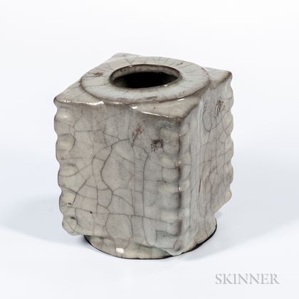 Crackle-glazed Celadon "Cong" Vase
