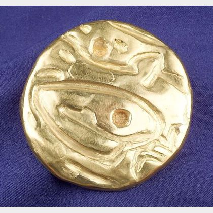 Artist-Designed 23kt Gold Pendant, Max Ernst