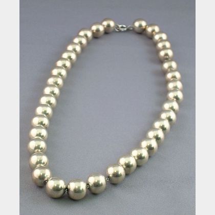 Strand of Sterling Silver Beads. 