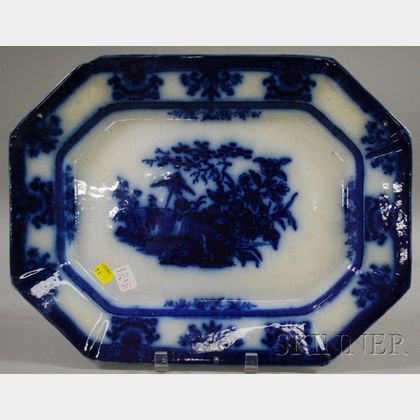 Davenport Flow Blue Amoy Pattern Ceramic Platter