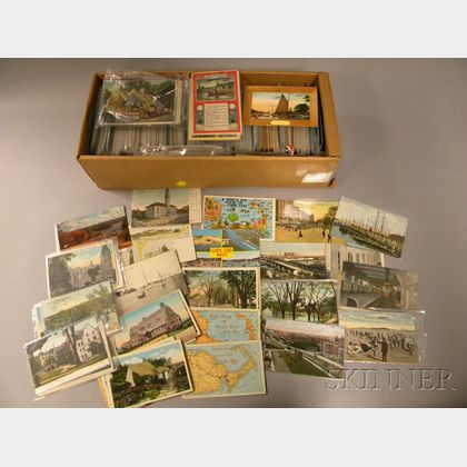 Approximately 1000 Early 20th Century Massachusetts Postcards
