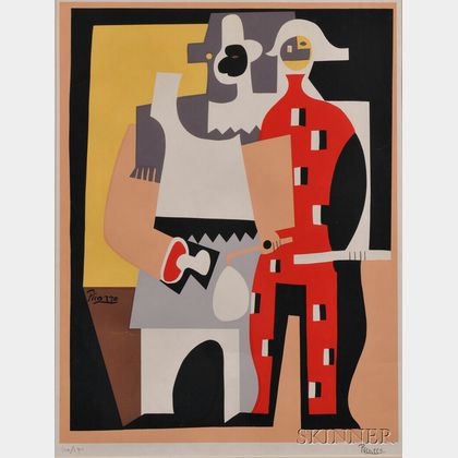 After Pablo Picasso (Spanish, 1881-1973) Pierrot and Red Harlequin, Standing