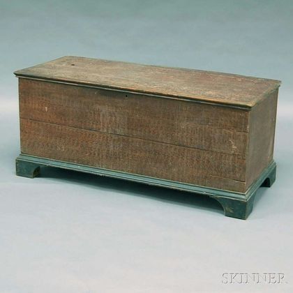Part-ebonized and Putty-painted Wooden Dovetail-constructed Blanket Box