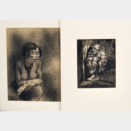 Johann Robert Schürch (Swiss, 1895-1941) Two Works on Paper: Angst