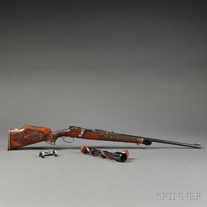 Engraved and Carved Model 1952 Mannlicher Schoenauer with Scope