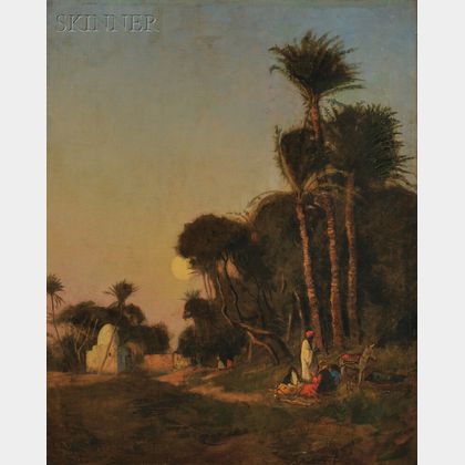 Edwin Lord Weeks (American, 1849-1903) Sundown at the Oasis