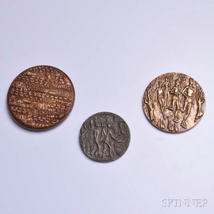 Five Bronze, Pewter, and Copper Medals