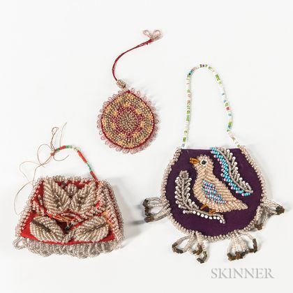 Three Northeast Beaded Pouches