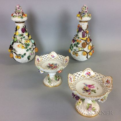 Four Continental Porcelain Items