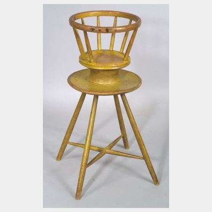 Chrome Yellow Painted Maple and Ash Youth&#39;s Highchair