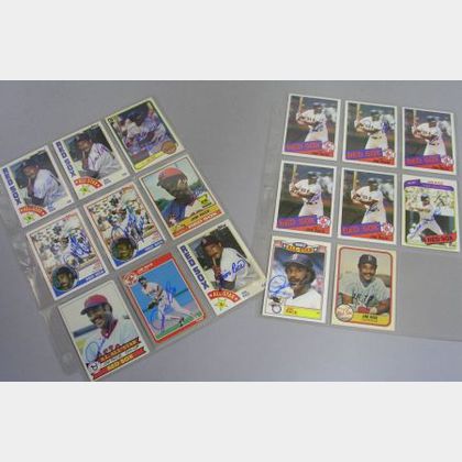 Seventeen Jim Rice Autographed Baseball Cards. 