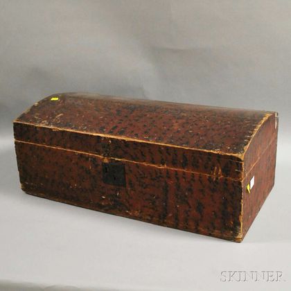 Paint-decorated Poplar Dovetail-constructed Dome-top Trunk