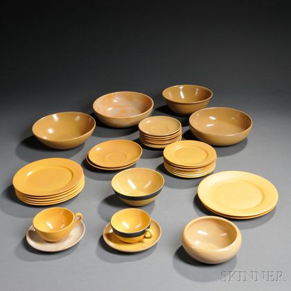 Thirty-three Pieces of Saturday Evening Girls /Paul Revere Pottery Dinnerware 