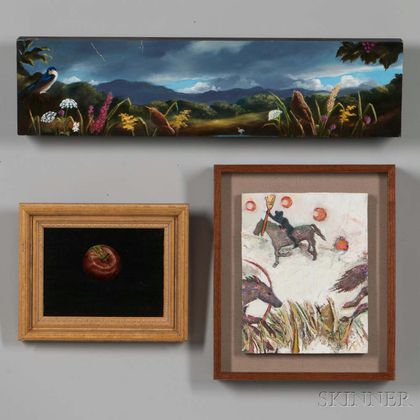 Three Small Oil on Board Paintings