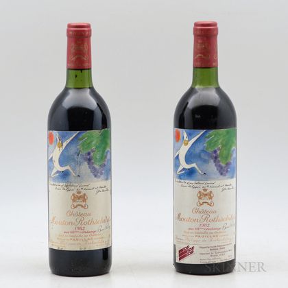 Chateau Mouton Rothschild 1982, 2 bottles 