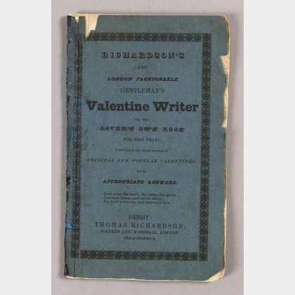Richardson's New London Fashionable Gentleman's Valentine Writer, or The Lover's Own Book