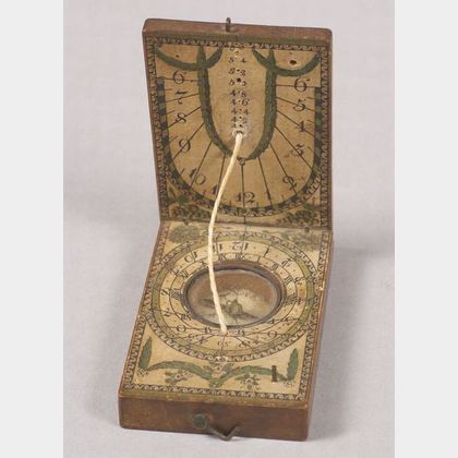 Fruitwood Diptych Compass and Sundial