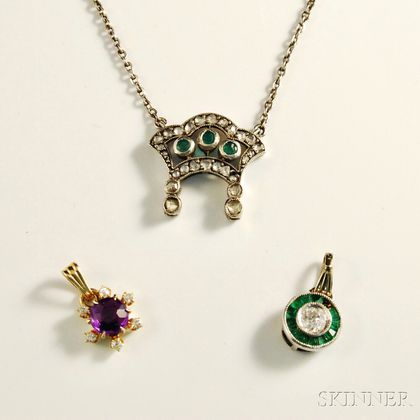 Antique Necklace and Two Pendants